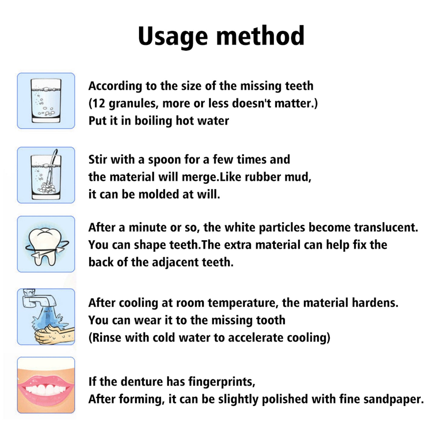 Dentaduras de gel moldáveis ​​EELHOE, obturações temporárias, cáries e restaurações dentárias, kit de obturação dentária temporária, dentadura falsa oral
